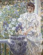 Robert Reid Woman with a Vase of Irises oil painting artist